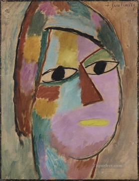 Expressionism Painting - mystischer kopf frauenkopf gelber mund 1917 Alexej von Jawlensky Expressionism
